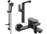 Mexen Milo DF05 Set Da Bagno, Nero - 713153DF05-70