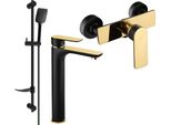 Mexen Alfa DF62 Set Doccia, Nero/Oro - 745714DF62-75