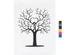 Albero Delle Impronte Digitali, Fai Da Te, Firma Degli Ospiti, Libro Di Registrazione, Tela, Pittura Di Impronte Digitali