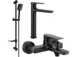 Mexen Lynx DF62 Set Vasca Da Bagno, Nero - 745913DF62-70