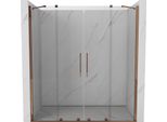 Mexen Velar Duo Porte Doccia Scorrevoli 200 Cm, Trasparente, Oro Rosa - 871-200-000-02-60