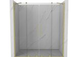 Mexen Velar Duo Porte Doccia Scorrevoli 200 Cm, Trasparenti, Oro Spazzolato - 871-200-000-02-55