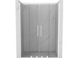 Mexen Velar Duo Porta Doccia Scorrevole 160 Cm, Trasparente, Bianco - 871-160-000-02-20