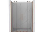 Mexen Velar Duo Porta Doccia Scorrevole 160 Cm, Trasparente, Rame Spazzolato - 871-160-000-02-65