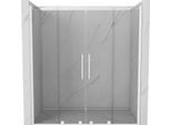 Mexen Velar Duo Porte Doccia Scorrevoli 200 Cm, Trasparenti, Bianche - 871-200-000-02-20