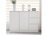 Credenza Merax Con 3 Cassetti, 2 Ante E Ripiano Regolabile, Cassettiera Con Ampio Spazio, Credenza, Scarpiera, Larghezza 120Cm
