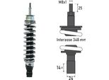 Bcr Piaggio Vespa Gtv/Gts 125/150/200/250/300Cc Ammortizzatore Posteriore Argento Taglia Unica