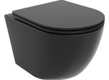 Mexen Lena Wc Sospeso Rimless Tornado Con Sedile Slim A Chiusura Rallentata, Duroplast, Nero Opaco - 30221085T
