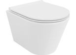 Mexen Rico Wc Con Cassetta Rimless Tornado Con Sedile A Chiusura Rallentata Slim, Duroplast, Bianco Lucido - 30720500T