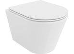Mexen Rico Wc Sospeso Senza Bordo Tornado Con Sedile A Chiusura Rallentata Slim, Duroplast, Bianco Lucido - 30720400T