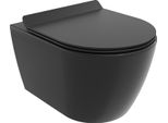 Mexen Carmen Wc Sospeso Rimless Tornado Con Sedile Slim A Chiusura Rallentata, Duroplast, Nero Opaco - 30880185T