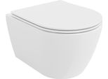 Mexen Carmen Wc Rimless Tornado Con Copriwater A Chiusura Rallentata Slim, Duroplast, Bianco Lucido - 30880400T