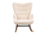 Sedia A Dondolo Imbottita, Sedia A Dondolo Ergonomica Da Giardino, 75 X 68 X 92 Cm, Per Il Soggiorno, Beige