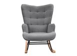Sedia A Dondolo Imbottita, Sedia A Dondolo Ergonomica Da Giardino, 75 X 68 X 92 Cm, Per Il Soggiorno, Grigio Scuro