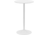 Fortuna Lai Tavolo Da Bar Tavolo Alto Tavolo Da Cucina Rotondo Ø60 Cm Per Soggiorno Sala Da Pranzo Acciaio Bianco Regolabile In Altezza | .De