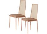 Set Di 2 Sedie Da Pranzo Vintage In Rattan Sintetico, Schienale In Rattan, Seduta Imbottita, Per Sala Da Pranzo, Soggiorno, Camera Da Letto