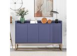 Credenza Moderna Minimalista Con 4 Ante Senza Maniglie - Mobili Eleganti Per Sala Da Pranzo, Soggiorno E Cucina - Blu Navy