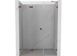 Mexen Lunar-F Porta Doccia Pieghevole Sinistra 145 Cm, Trasparente, Oro Rosa - 836S-145-050-60-00-L