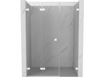Mexen Lunar-F Porta Doccia Pieghevole Sinistra 145 Cm, Trasparente, Bianco - 836S-145-050-20-00-L