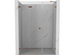 Mexen Lunar-F Porta Doccia Pieghevole Sinistra 150 Cm, Trasparente, Rame Spazzolato - 836S-150-050-65-00-L