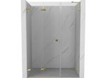 Mexen Lunar-F Porta Doccia Pieghevole Sinistra 150 Cm, Trasparente, Dorato - 836S-150-050-50-00-L