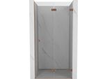 Mexen Lunar-F Porta Doccia Pieghevole Destra 55 Cm, Trasparente, Rame Spazzolato - 836-055-000-65-00-P