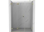 Mexen Lunar-F Porta Doccia Pieghevole Sinistra 145 Cm, Trasparente, Oro - 836S-145-050-50-00-L