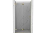 Mexen Lunar-F Porta Doccia Pieghevole Sinistra 55 Cm, Trasparente, Dorata - 836-055-000-50-00-L