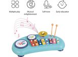 Batteria Xilofono 2 In 1, Strumenti Musicali, Regali Di Compleanno, Battito Di Mani Multifunzionale, Tamburi Colorati A 8 Toni, Tasti Dei Piatti, Strumento A Percussione