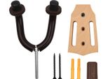 Supporto A Parete Per Chitarra In Legno Di Faggio, Supporto A Gancio, Supporto Con Aste In Ferro Stabilizzanti Per Basso Elettrico Acustico, Violino, Mandolino, Ukulele