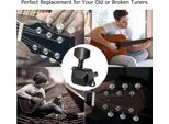 6 Pioli Di Accordatura Per Corde Di Chitarra, Accordatori Semichiusi Per Chitarra Acustica Elettrica (6 A Destra, Nero)