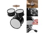 Batteria Per Bambini Junior Beginner A 3 Pezzi, Set Di Batteria, Strumento Musicale A Percussione Con Piatti, Bacchette, Sgabello Regolabile