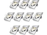 Faretto Da Incasso Brandson 10X Led In Look Acciaio Inox, Faretto Da Soffitto Orientabile Con 320 Lumen / Bianco Caldo