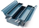 Cassetta Porta Attrezzi Wiltec 420X200X160 Mm In Acciaio Con 3 Scomparti, Resistente Cassetta Porta Attrezzi Con Maniglia, Cassetta Porta Attrezzi