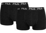 Boxer Fila Uomo 2-Pack - Cintura Con Logo, Urban, Cotone Elasticizzato, Monocolore Nero S