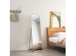 Specchio Da Terra Emke 147X45Cm Specchio A Figura Intera Specchio Con Cornice In Alluminio Dorato Specchio Da Toilette Curvo Con Pellicola Per Finestre Antideflagrante