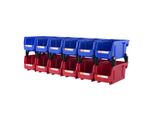 Vevor Set Di 12 Scatole A Giorno Scatole Impilabili Scatole Impilabili Scatole Portaoggetti Blu/Rosso