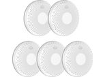 Aroha Safety Pro Rilevatore Di Fumo E Monossido Di Carbonio - Batteria Da 10 Anni - Allarme Antincendio & Rilevatore Monossido Di Carbonio - 5 Pezzi