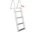 Scaletta Da Banchina Vevor, 4 Gradini Rimovibili, Portata 159 Kg, Scaletta Per Imbarcazioni In Lega Di Alluminio Con Gradino Largo 10 Cm E Tappetino In Gomma Antiscivolo, Per L'imbarco Su Barche/ Laghi/Piscine/Mare
