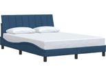 Vidaxl Struttura Letto Senza Materasso "Hanko"" Blu 140X190 Cm Tessuto"
