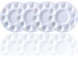 Tavolozza Rotonda In Plastica Bianca Per Conservare E Mescolare I Colori Per Acquerello, Acrilico E Olio, Per L'artigianato E Il Fai Da Te.