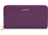 Lazarotti Pelle Portafoglio Bologna Leather Zip Around Wallet With 16 Card Slots Purple Porpora