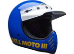 Bell Moto-3 Classic Motocross Helm, Blau/Weiß/Gelb, S (55/56)