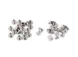 20Pcs/Set Ottone Filettato Testa Piatta Chiodi Rivetti Viti Pelle Artigianato Riparazione Forniture (6,5 Mm)
