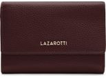 Lazarotti Pelle Portafoglio Bologna Leather Zip Wallet With 15 Card Slots Burgundy Marrone Scuro