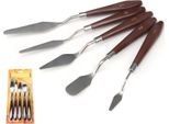 Set Di Raschietti Per Pittura Ad Olio 5Pcs Con Manico In Legno Spatola Per Pittura In Acciaio Inox Per Artisti Studenti