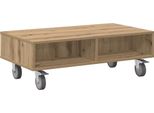 Syfax™ Tavolino Con Ruote Rovere Artigianale 90 X 50 X 30 Cm