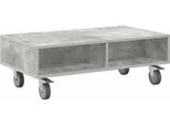 Syfax™ Tavolino Con Ruote Grigio Cemento 90 X 50 X 30 Cm