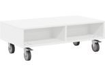 Syfax™ Tavolino Con Ruote Bianco 90 X 50 X 30 Cm Legno Multistrato