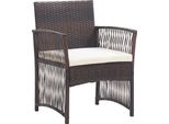 Vidaxl Gartensessel Mit Sitzkissen 2 Stk. Braun Poly Rattan